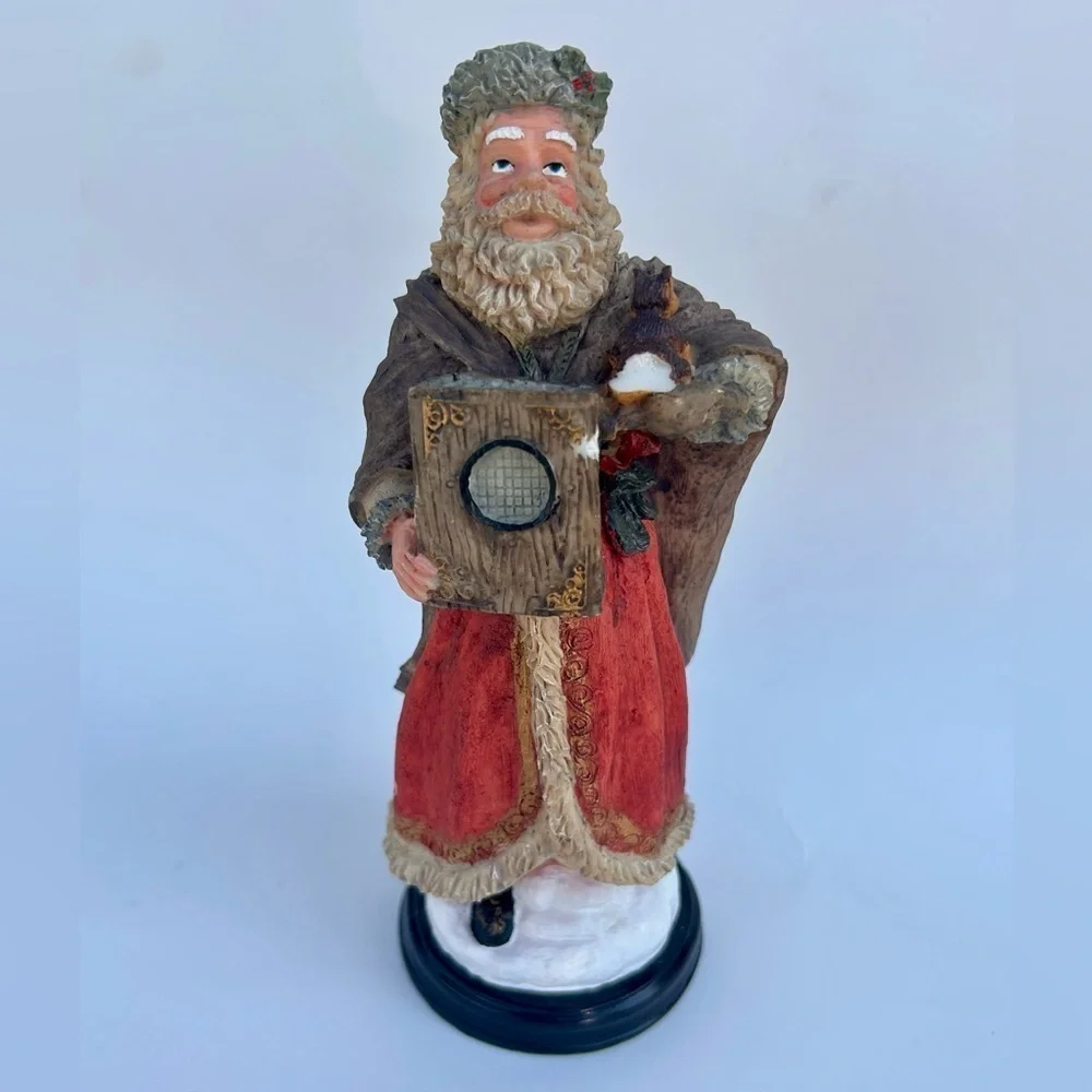 Vintage World Bazaars Old World Santa Figurine With Squirrel Christmas Decor